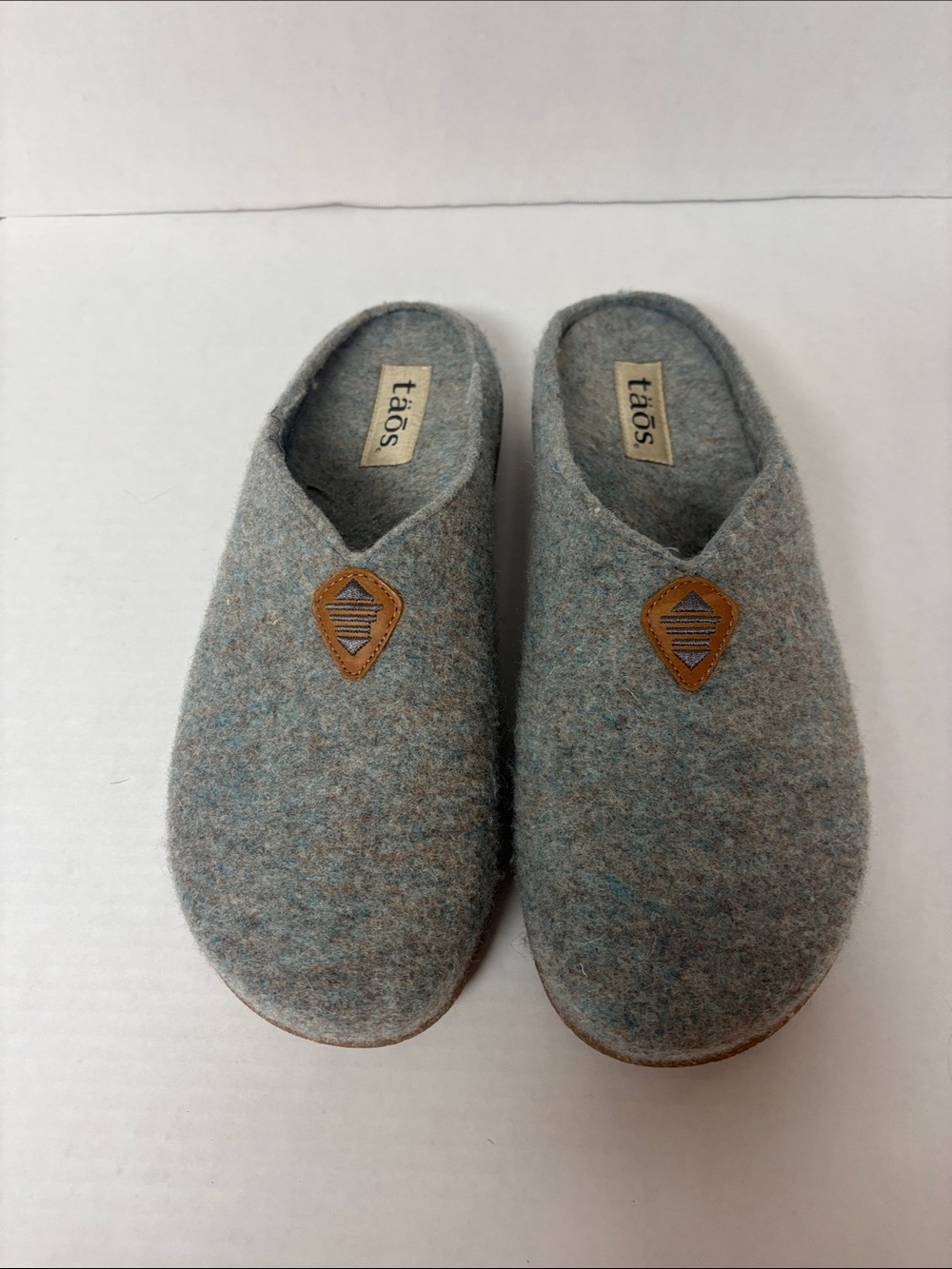 Taos My Sweet Wool Grey Felt Clog Slippers Size 42